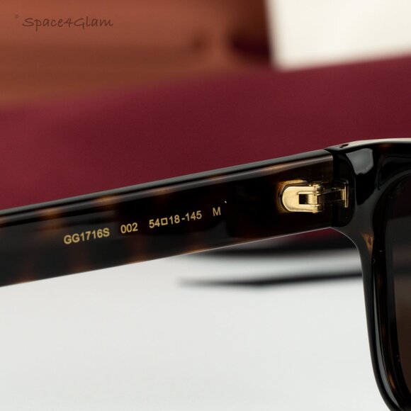 BRAND NEW Gucci GG1716S 002 Havana Brown Square Unisex Sunglasses main image 7